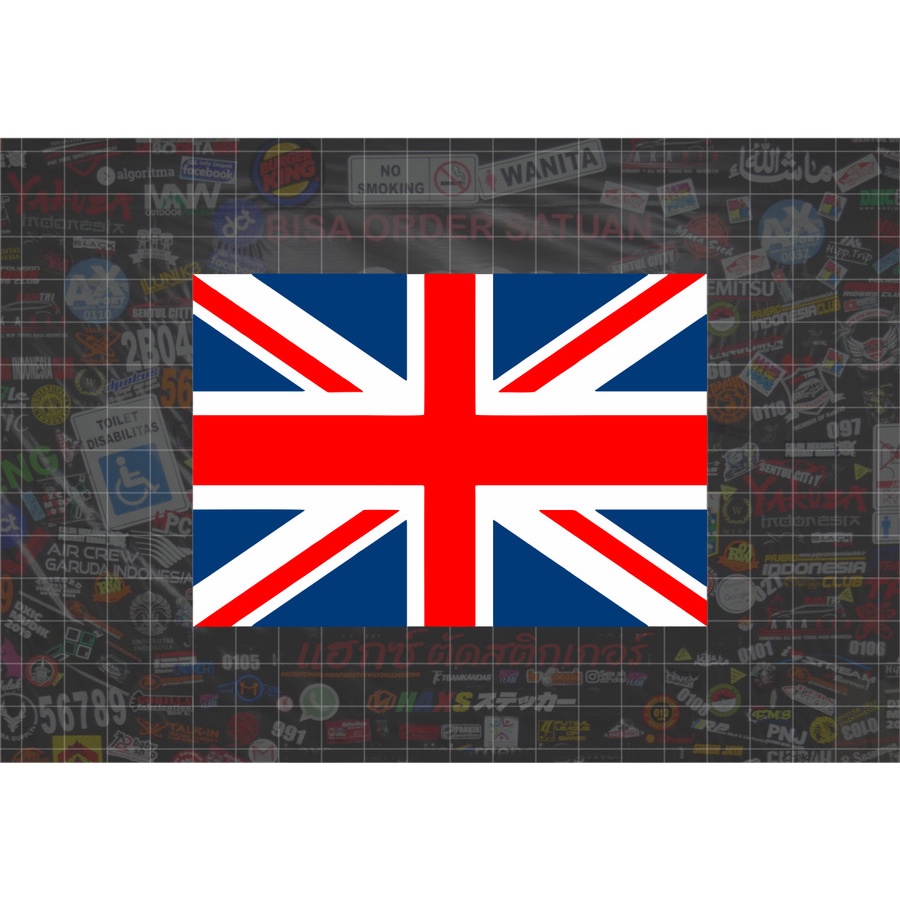 Cutting Sticker Bendera Inggris Ukuran 12 Cm Untuk Motor &amp; Mobil