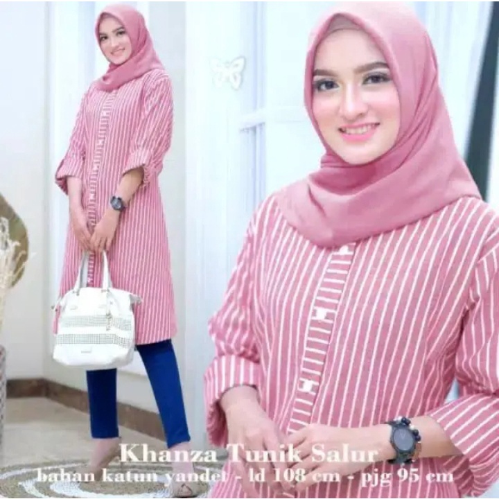 KHANSA TUNIK-ATASAN WANITA SALUR KEMEJA TERLARIS TERMURAH BERKUALITAS KEKINIAN BAHAN KATUN SALUR LEH