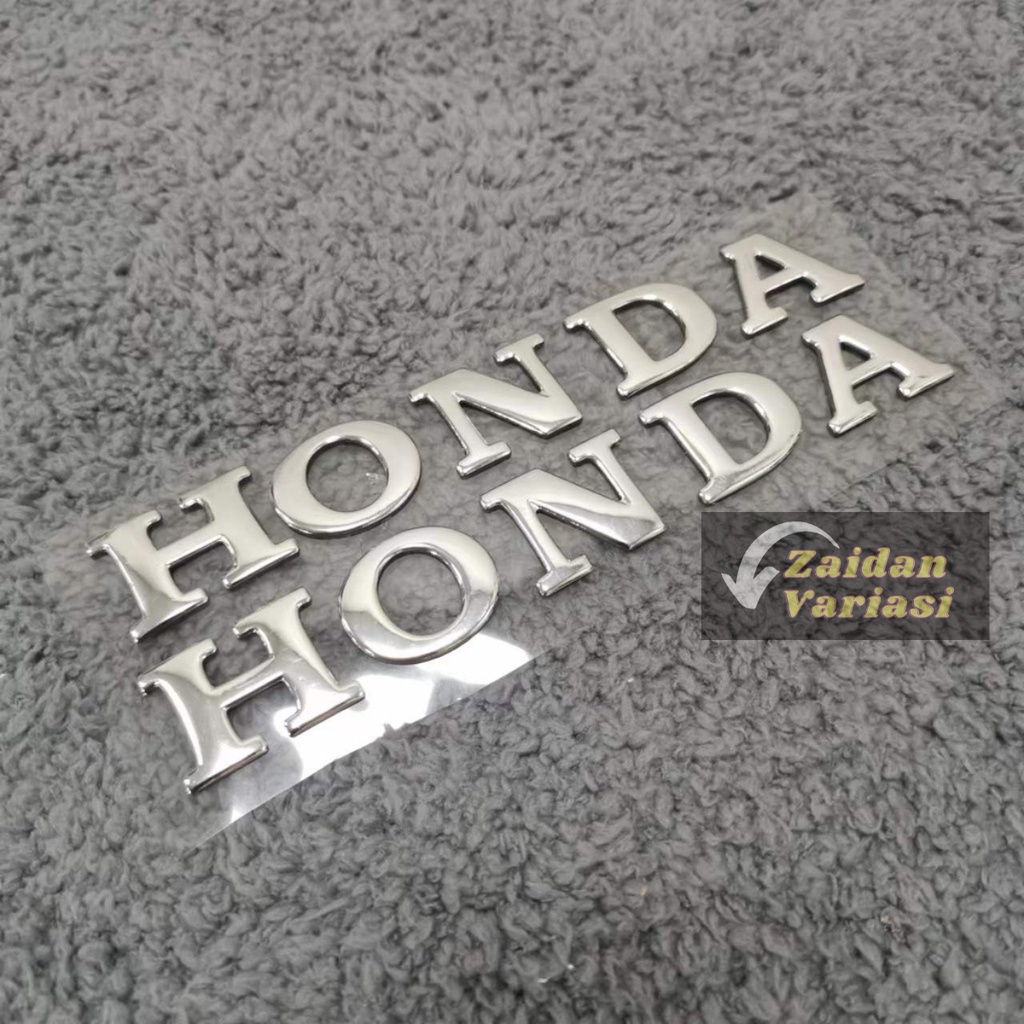 Sticker Logo Emblem Honda Timbul Tulisan 2 Pcs Sepasang Stiker Motor 3d Untuk Kiri Dan Kanan Dekorasi Tiga Dimensi Beat Vario 125 F1 150 Chrome Gold