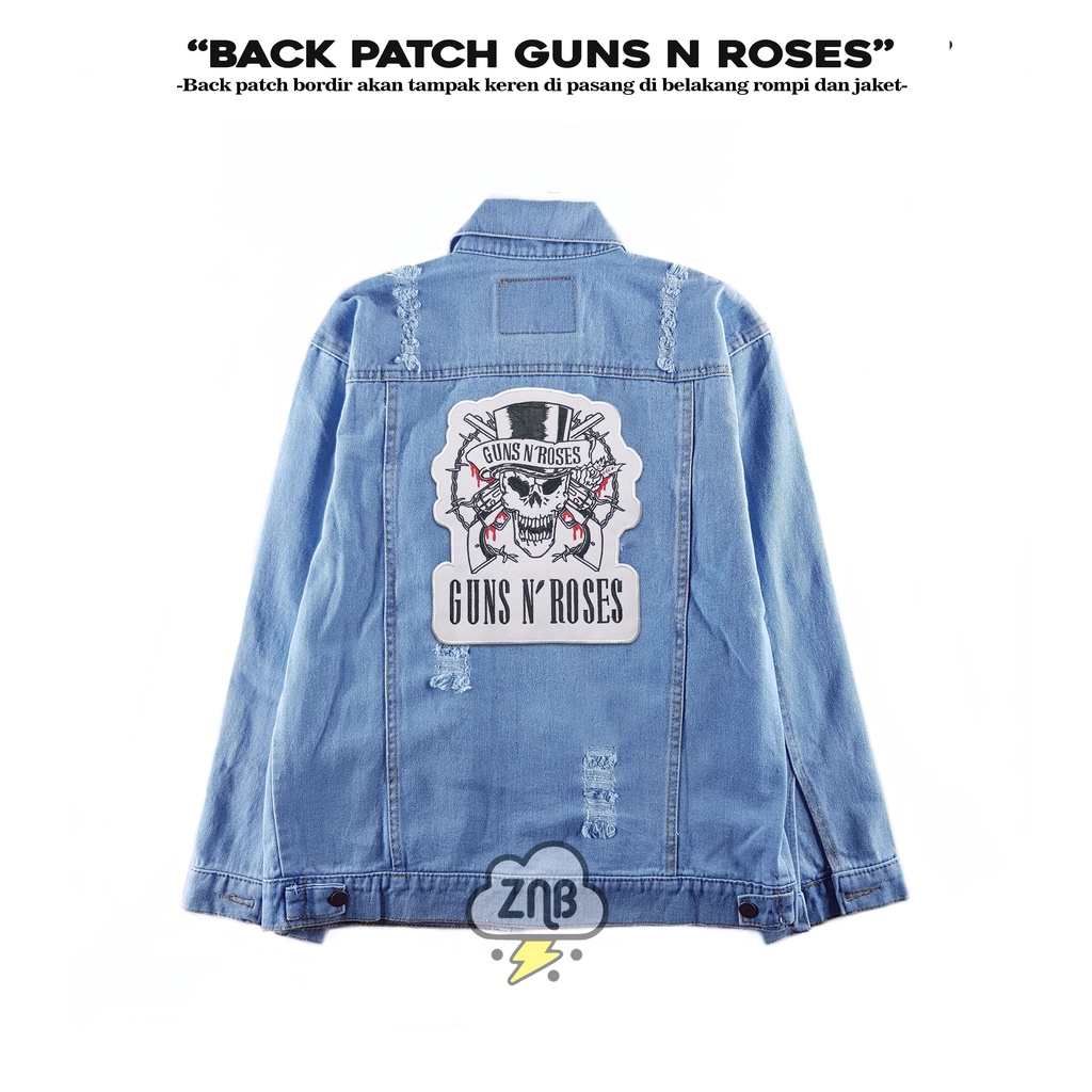 GUNS N ROSES PATCH BORDIR TEMPELAN JAHIT PATCH IRON COCOK DI PASANG DI BELAKANG JAKET