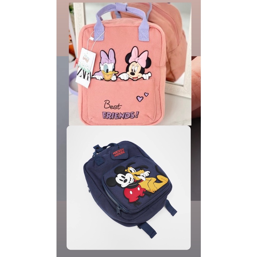 ZARA Tas Ransel Anak Cewek/Cowok Mickey Mouse Mini Mouse / Tas Anak Kekinian