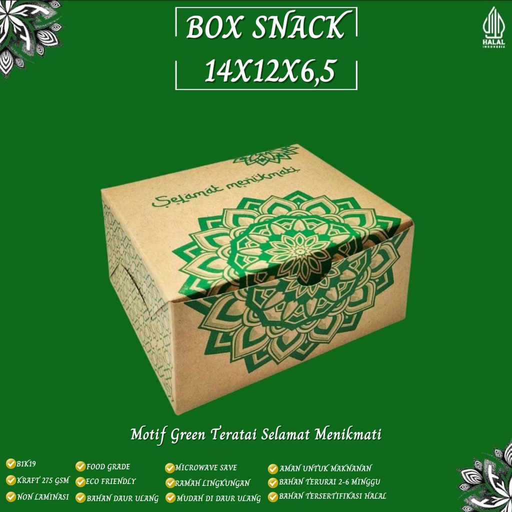 Snack Box 14x12 Dus Snack Motif Teratai (B1K19-Non Laminasi)