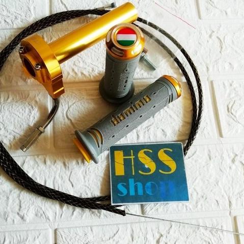 ❇ Gas Spontan 1 Kabel + Handgrip domino Jalu + 1 Kabel Gas Serat = Mio Sporty, Beat Karbu, Xeon Karb
