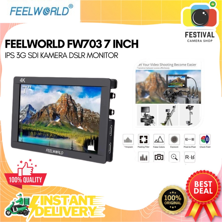 FEELWORLD FW703 7 INCH IPS 3G SDI KAMERA DSLR MONITOR