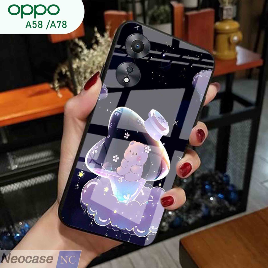 [N43] Softcase Glass Kaca Oppo A58 A78  - Case HP Oppo A58 A78 - Casing HP Oppo A58 A78
