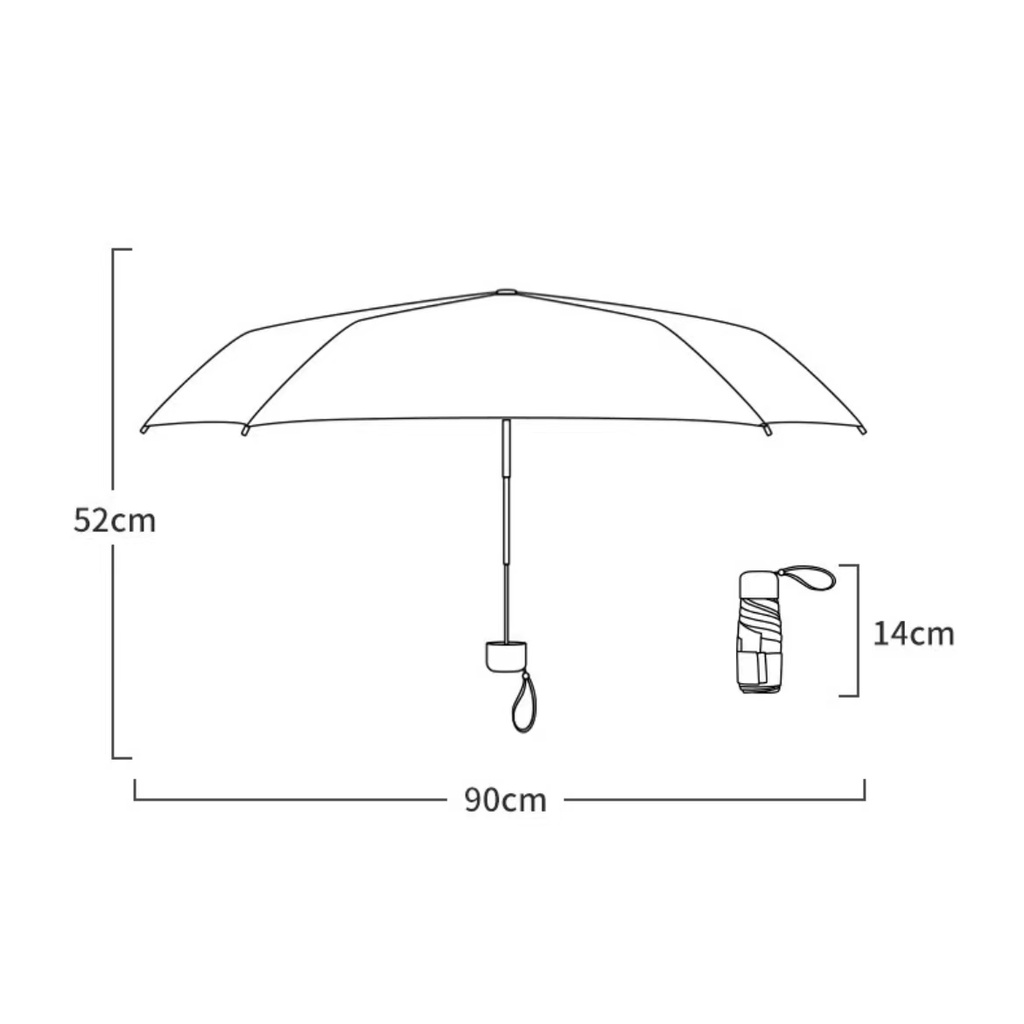 PREMIUM MINI TRAVEL UMBRELLA - PAYUNG LIPAT MINI PREMIUM