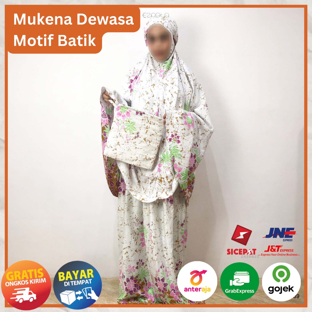 Ezpata Mukena Bali Batik Standart Dewasa Rukuh Putusan Ikat Kepala Karet Free Tas Cantik Terbaru Termurah