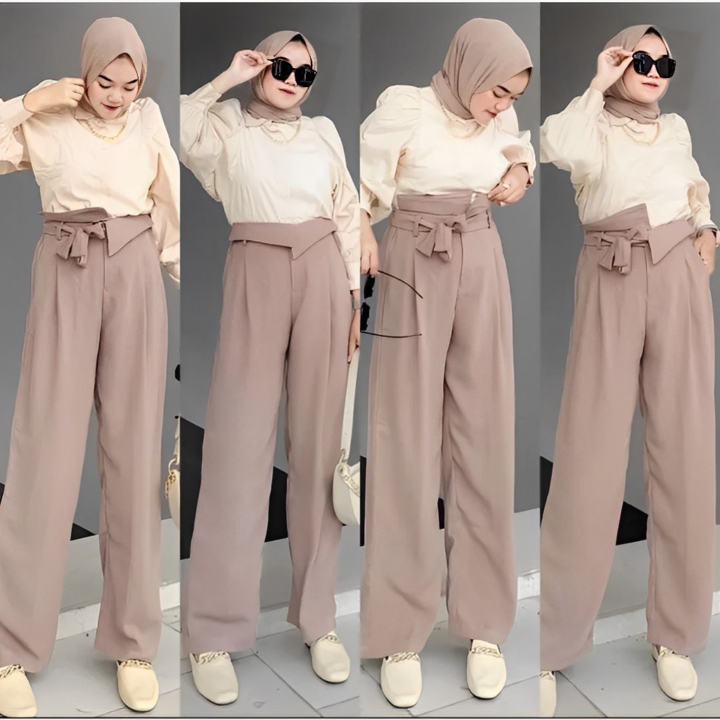 DUTA FASHION | NOBU Pants 4 Style Crepe Premium / Highwaist Floxy Crepe / Jolly Kulot Cindy / Celana