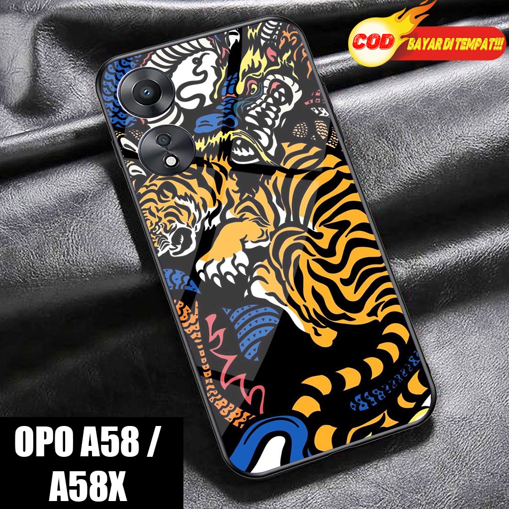 Case Glosy OPPO A58 5G - DRAGON -Hardcase Glossy 2D -OPPO A58X- Silikon OPO A78 -Softcase OPO A95- K