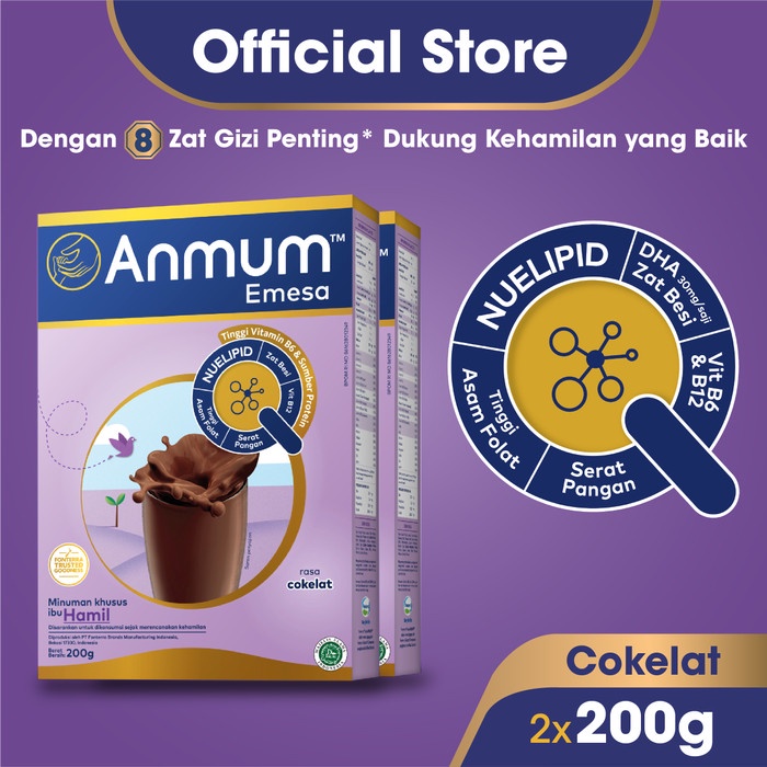 

✨NEW✨ -Anmum Emesa Susu Bubuk Cokelat 2 x 200g - Minuman Ibu Hamil- 2.2.23