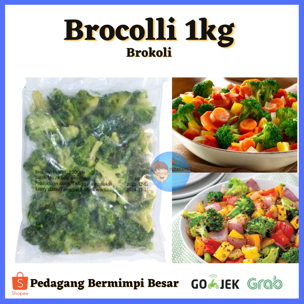 

Brocolli 1kg/ Brokoli/ Sayuran Brokoli Frozen 1kg/ brokoli ada 2 varian