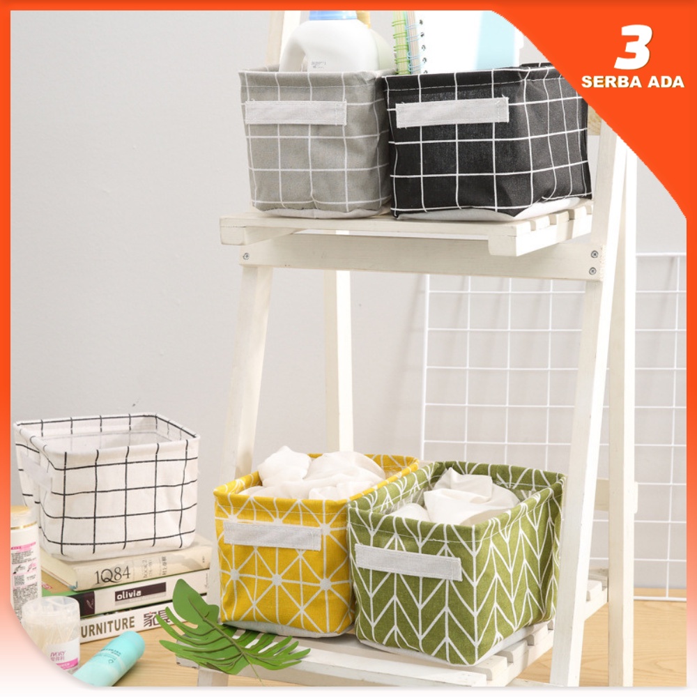 Storage Box Organizer Katun / Keranjang Lipat Serbaguna / Kotak Penyimpanan Serbaguna  / Tempat Penyimpanan Serbaguna / Storage box lipat / Wadah Penyimpanan