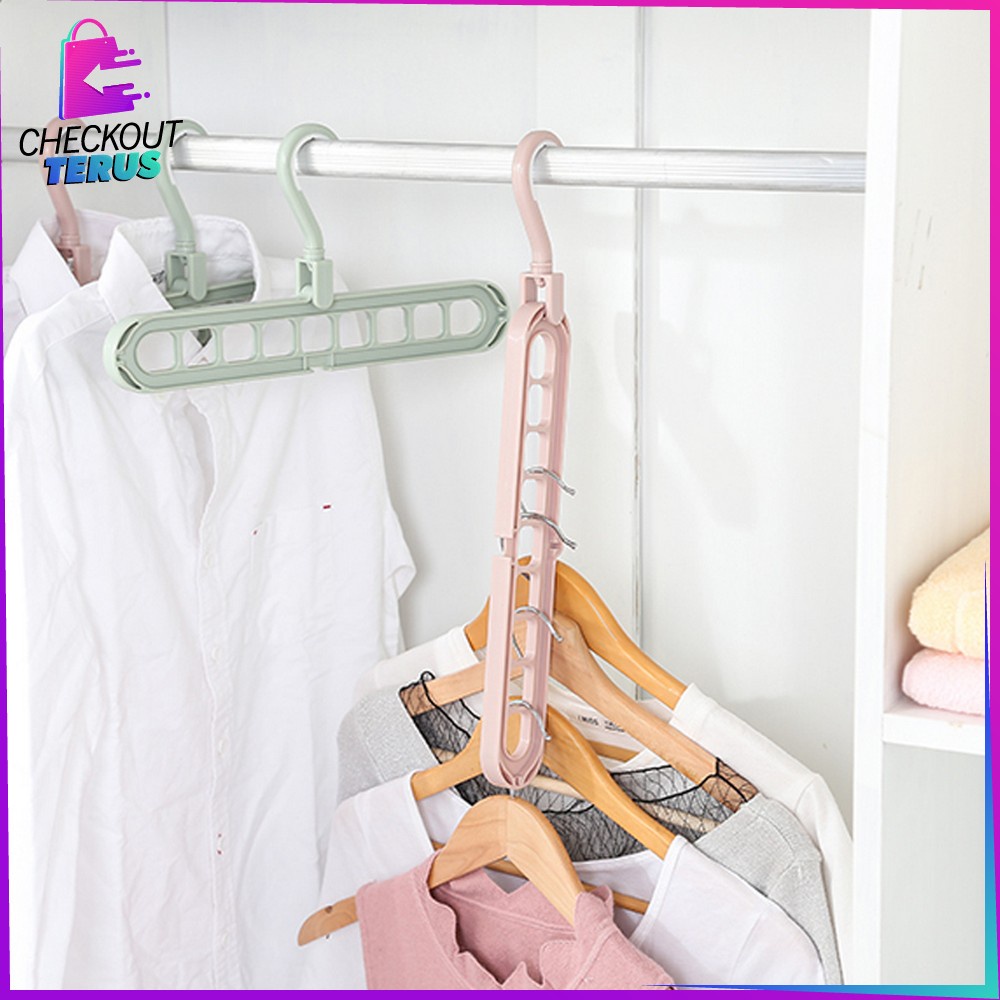 CT C125 Magic Hanger 9IN1 Gantungan Baju Organizer 9 Lubang Multifungsi Jemuran Laundry Hanger Jemuran Pakaian Serbaguna