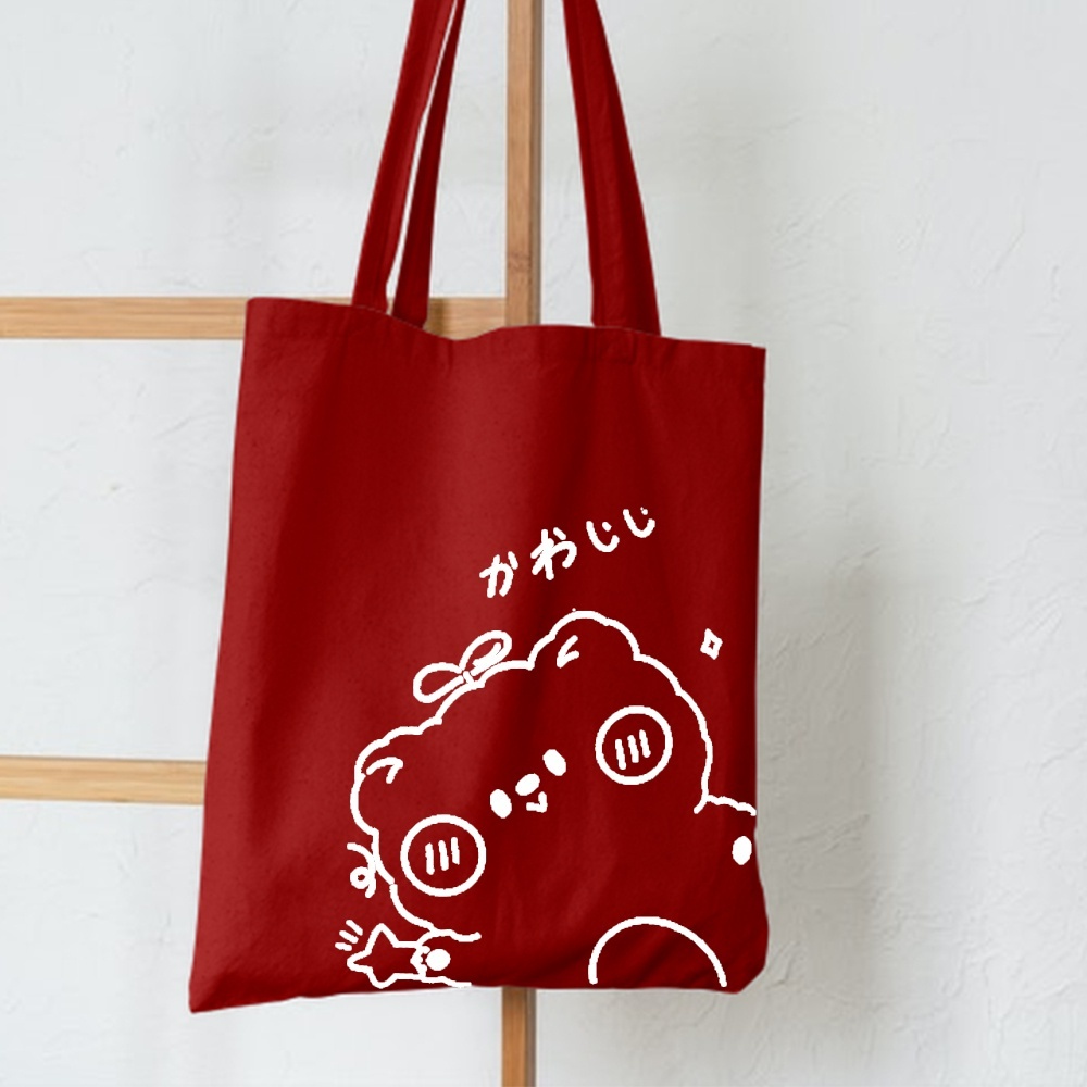 Totebag Wanita Kanvas Resleting Tas Tote Bag Kucing Sr314