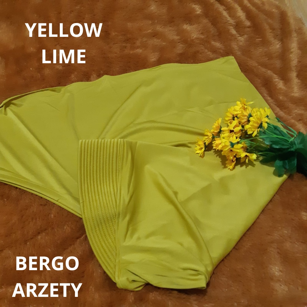 Hijab Bergo Arzety Belah Samping Ped Antem Polos