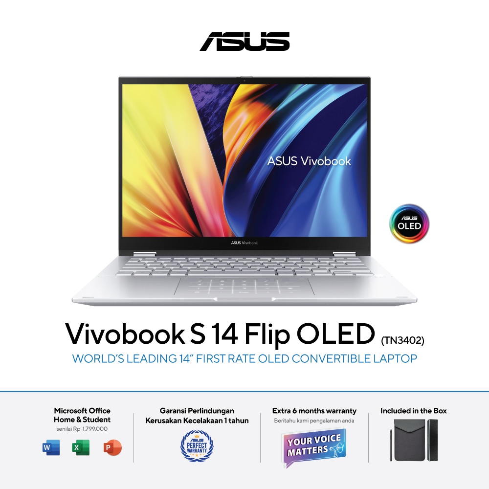 ASUS Vivobook S 14 Flip TN3402QA R7-5800H 8GB 512GB 14" TOUCH W11 OHS