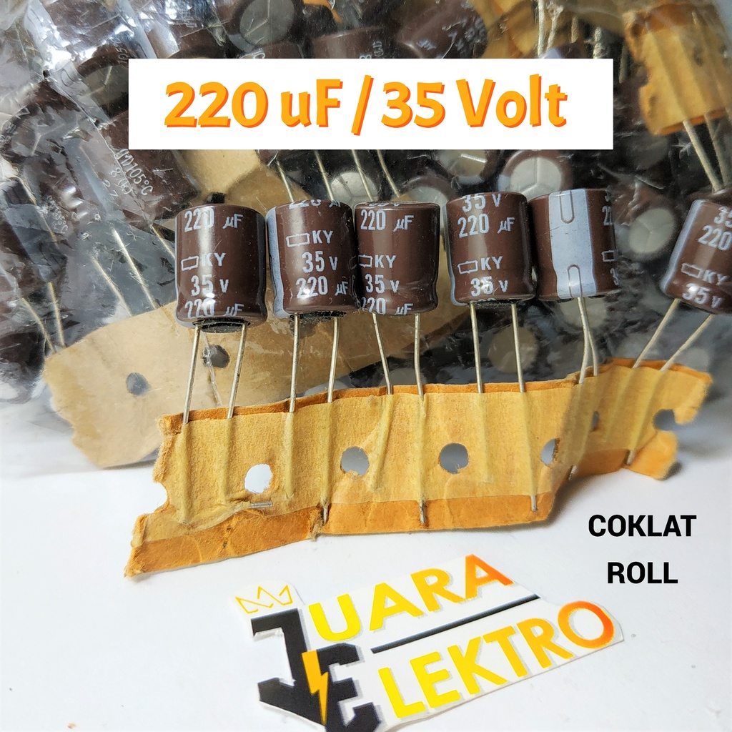 KAPASITOR ELCO 220uF / 35V (1 Pcs) | Capasitor Elko 220 uF/35 Volt