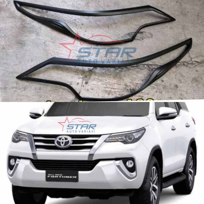 Garnish lampu depan hitam doff All New Fortuner VRZ 2016.