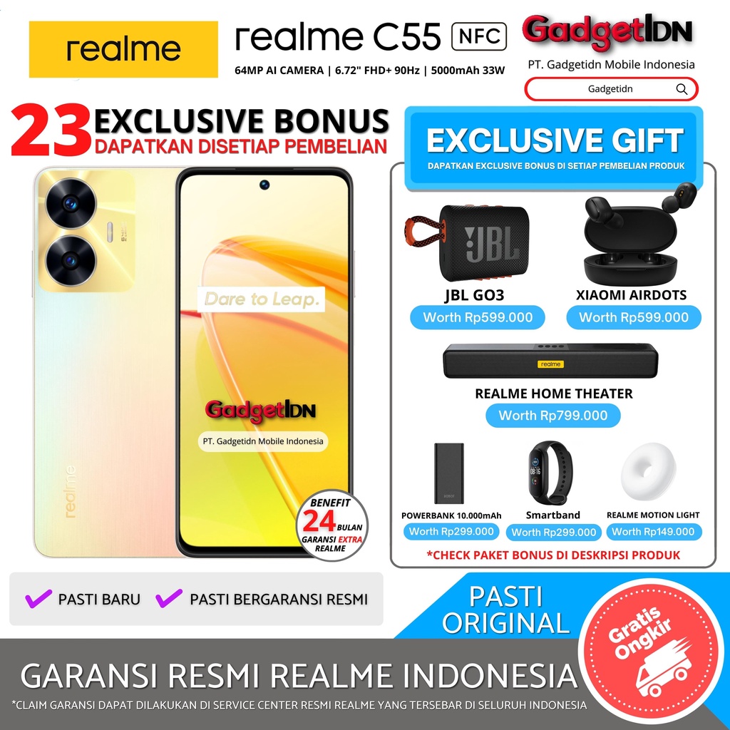 REALME C55 NFC 8/256GB 6/128GB GARANSI RESMI REALME