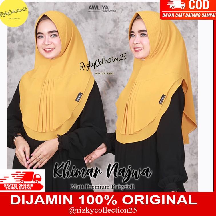 TERBAIK [TERMURAH] KHIMAR AWLIYA COLLECTION / KHIMAR NAJWA ORI AWLIYA /JILBAB CERUTI TERBARU BABYDOL
