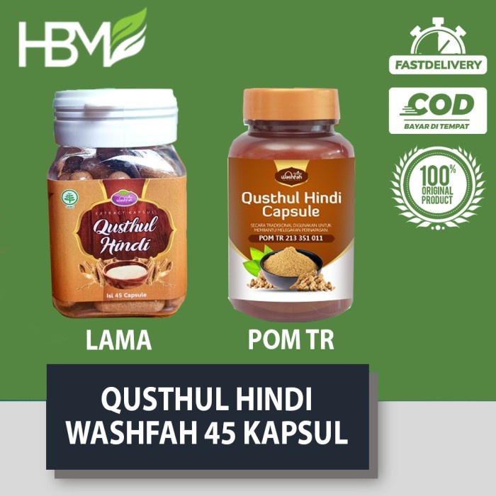 KAPSUL QUSTHUL HINDI WASHFAH BPOM HERBAL SALURAN PERNAFASAN