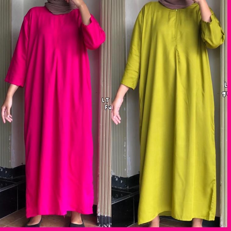 TERMURAH Daster Gamis Rayon Polos Lengan 3/4 / Daster Busui Semata Kaki / Long Daster Sematakaki