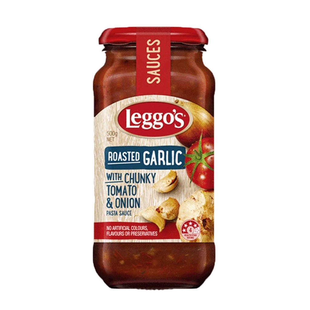 LEGGOS ROASTED GARLIC WITH CHUNKY TOMATO&amp;UNION 500g