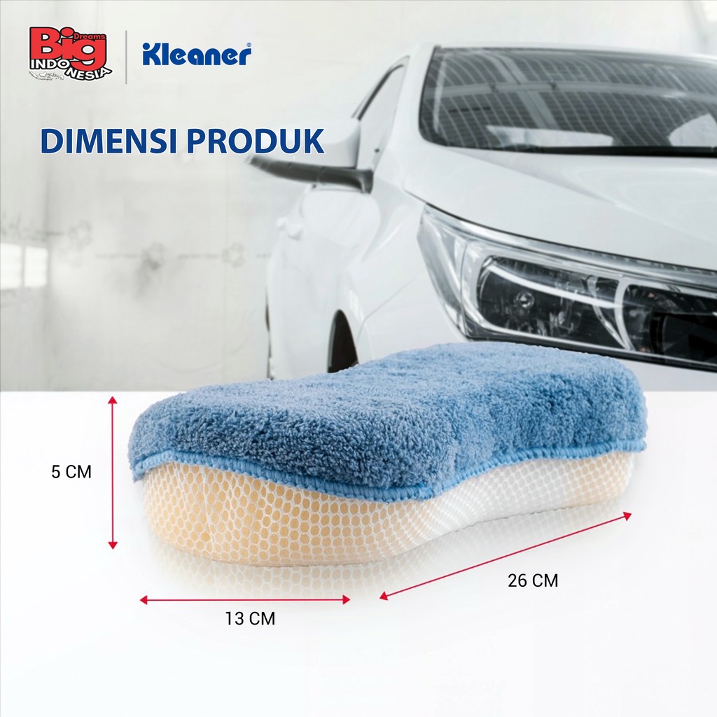 Spons Pembersih Cuci Mobil 1 Pcs Microfiber Sponge Serbaguna Kleaner GSW003