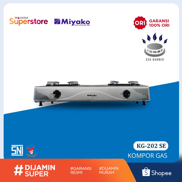 Miyako Kompor Gas Stove 2 Tungku - KG202SE | KG-202 SE