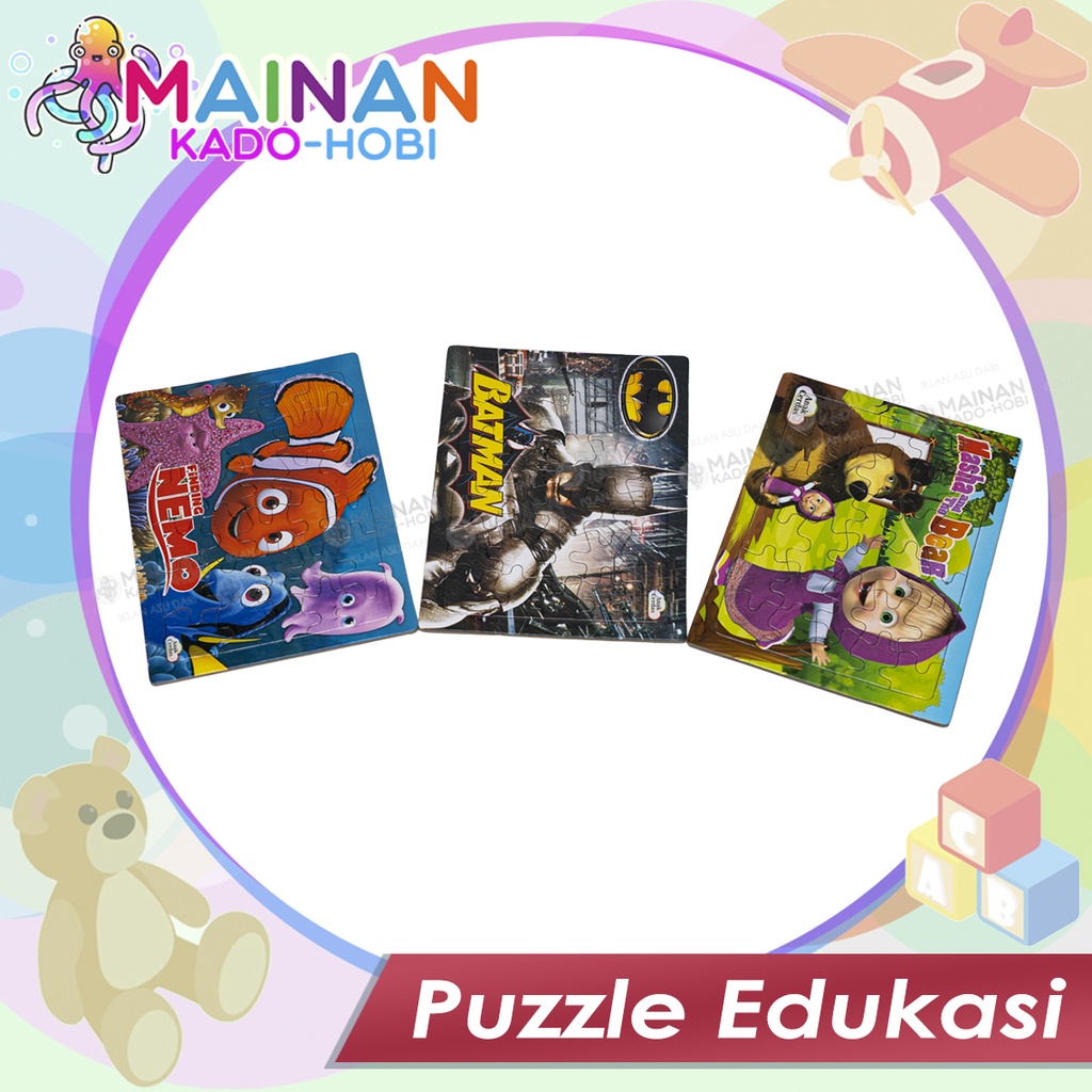 HADIAH HOBI MAINAN EDUKASI ANAK PUZZLE KARAKTER KARTUN LUCU UKURAN KECIL BESAR