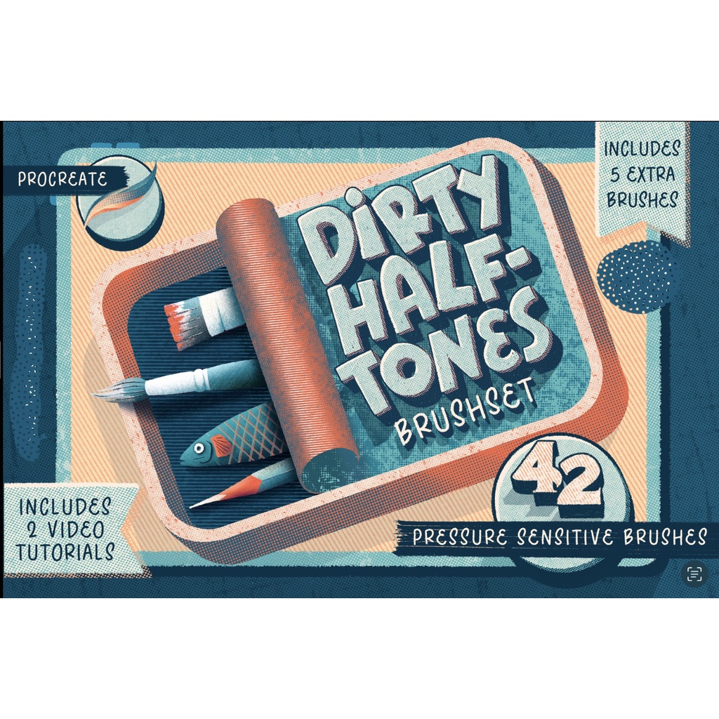 Procreate Brush - Dirty Halftones Brushset