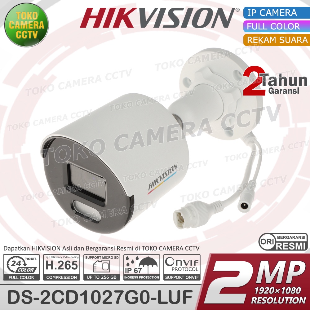 IP CAMERA 2MP COLORVU AUDIO HIKVISION DS-2CD1027G0-LUF IP CAM POE