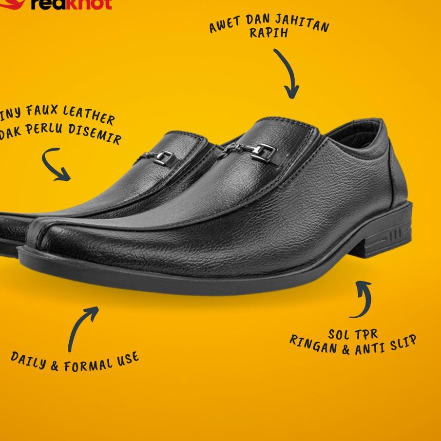 ➪ Redknot Jackson Hitam Sepatu Kerja Murah Pantofel Berkualitas ✳