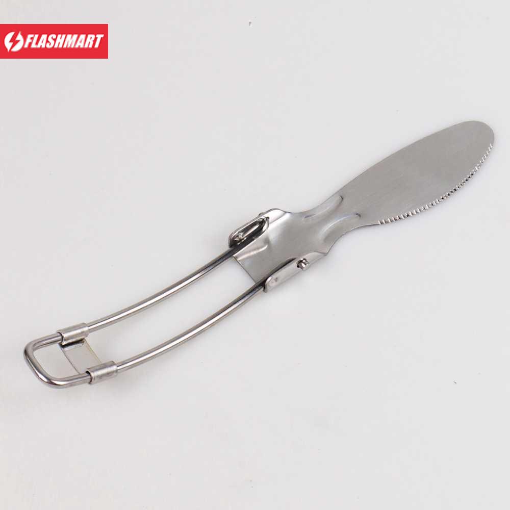 Flashmart Sendok Garpu Pisau Lipat Portabel Stainless Steel - AOTU