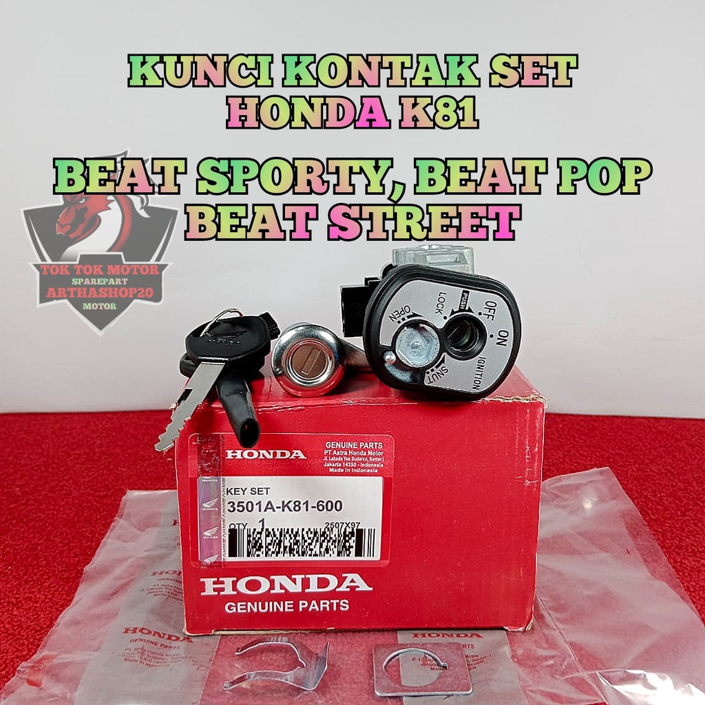 KUNCI KONTAK + kunci jok K81 ASLI ORIGINAL motor HONDA BEAT POP Esp stater halus , BEAT STREET Esp ,