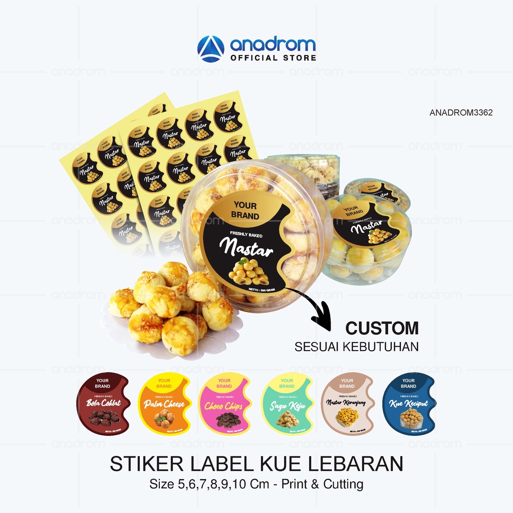 

Sticker Kue Kering Lebaran Cookies | Sticker Kemasan Label Toples Idul Fitri | Anadrom 3362