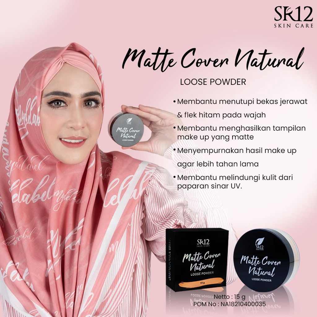 MATTE COVER NATURAL LOOSE POWDER SR12 / FACE POWDER BEDAK TABUR WITH SPF 15