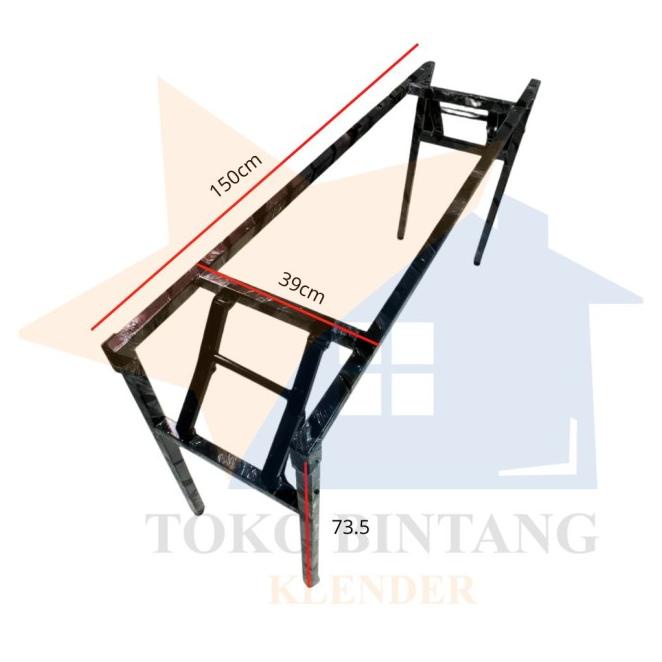Rangka Kaki Meja Lipat Hitam 39 X 150