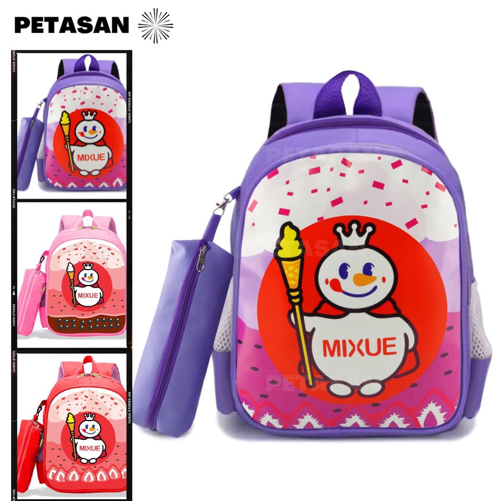 PTS - Tas Ransel Anak Sekolah SD - TAS RANSEL MIXUE FREE TEMPAT PENSIL - TAS SEKOLAH SD