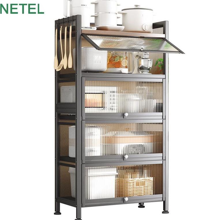 STOK TERBARU NETEL Rak dapur Rak Oven Microwave Lemari Piring Multi-layer Lemari Dapur berdiri di la