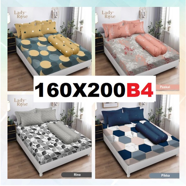 B4 SPREI Lady Rose 160x200 QUEEN TERBARU / Seprai 160x200 BANTAL 4