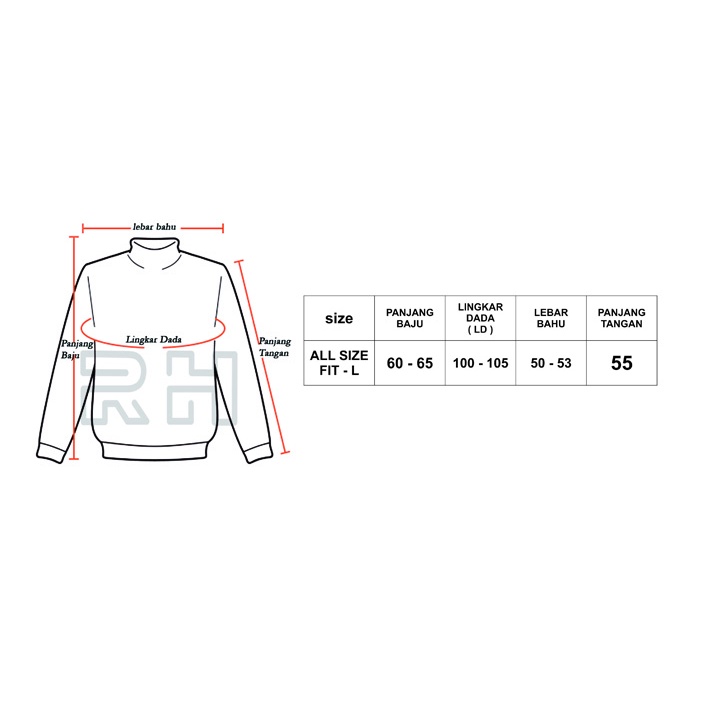 RH - Baju rajut sweater turtleneck wanita salur bordiran LOVE kerah tinggi atasan lembut tebal kekinian