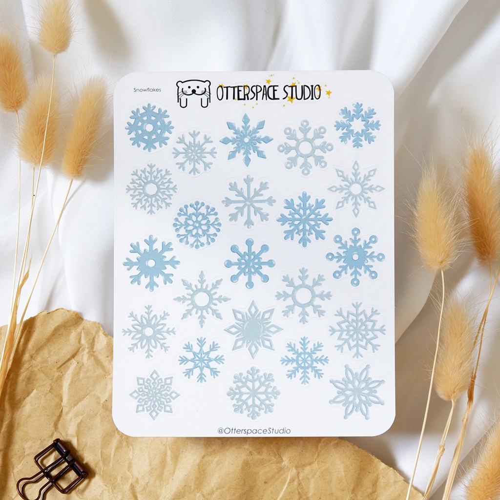 

Otterspace Studio | Snowflakes Deco Sticker Sheet - Salju Winter Planner Bullet Journal Sticker