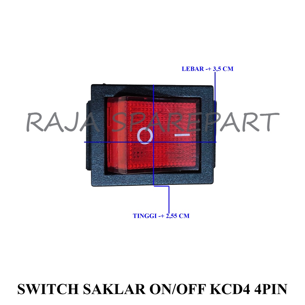 SAKLAR/PUSH ON OFF 4PIN/SWITCH SAKLAR ON/OFF KCD4 4PIN