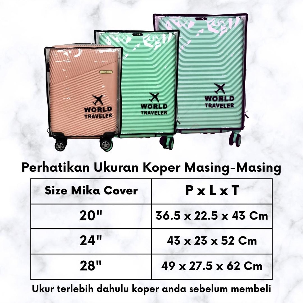 SARUNG KOPER COVER MIKA SIZE 18/20/24/28 SARUNG KOPER UMROH I SARUNG KOPER FIBER I COVER KOPER TRAVEL I PELINDUNG KOPER I ANTI GORES I ANTI AIR