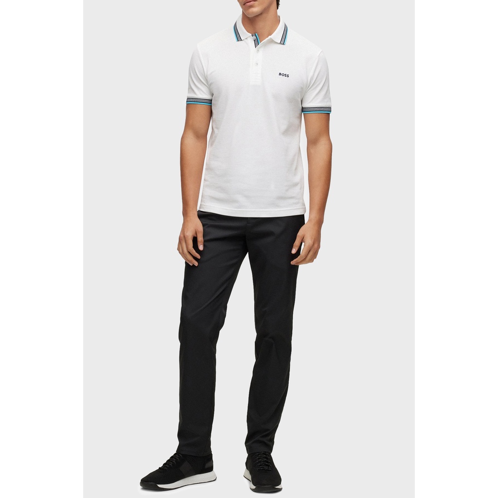 Hugo Boss SS23 Paddy Curved Regular Polo Shirt White