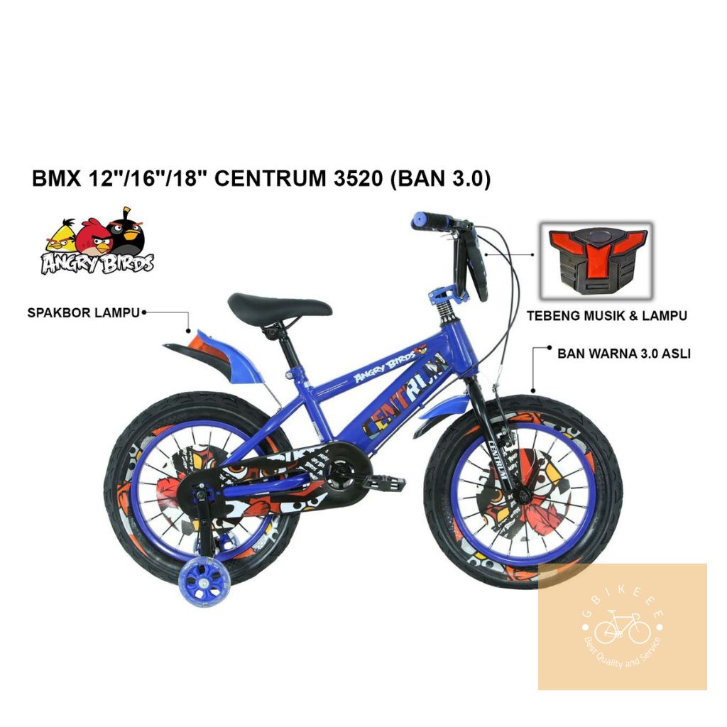 Sepeda Anak BMX Centrum 3520 Ban 3.0 ukuran 12" 16" 18"