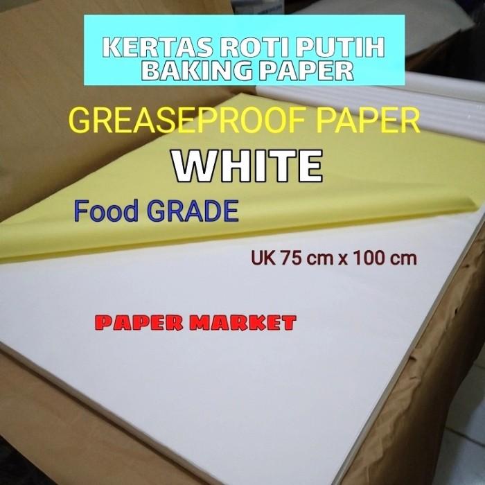 

Kertas Roti Putih/Baking Paper Putih 75 x 100cm -1roll(100lembar)32Gsm