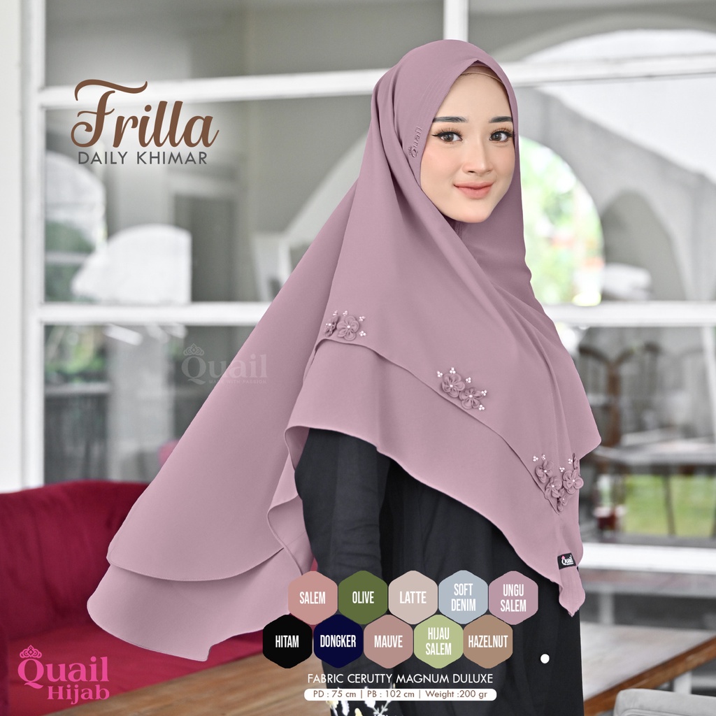 Jilbab FRILLA Quail Hijab Original Khimar Cerutty Premium Terbaru COD Distributor Resmi