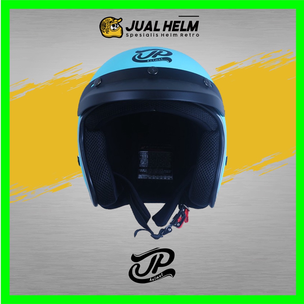 Helm Retro JP New Bigie Solid Jade Green Doff | Helm JPX Retro Half Face | JUAL HELM